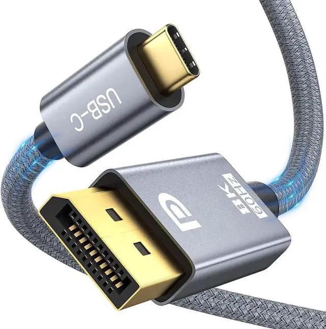 Main image of USB C to Displayport 1.4 Cable Support 8K@60Hz, 4K@144Hz, 32.4Gbps Type C to DP Cord Compatible Thunderbolt 4/3 & USB4 for iPad, MacBook Pro M1 M2/Air, Surface, iMac, XPS and More (9.9FT)
