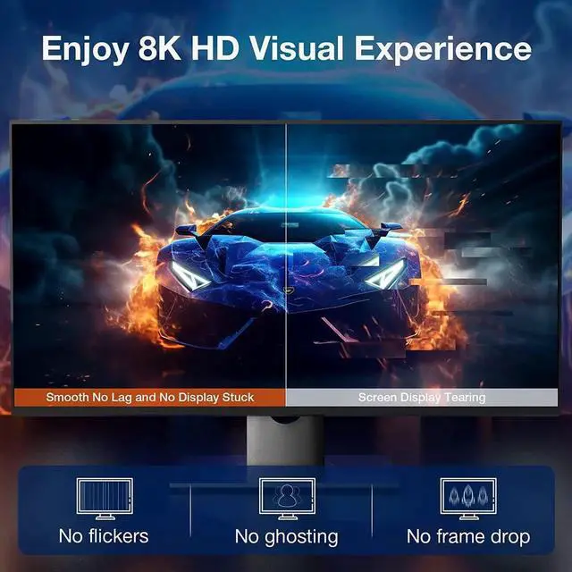 Alt view image 3 of 7 - USB C to Displayport 1.4 Cable Support 8K@60Hz, 4K@144Hz, 32.4Gbps Type C to DP Cord Compatible Thunderbolt 4/3 & USB4 for iPad, MacBook Pro M1 M2/Air, Surface, iMac, XPS and More (9.9FT)