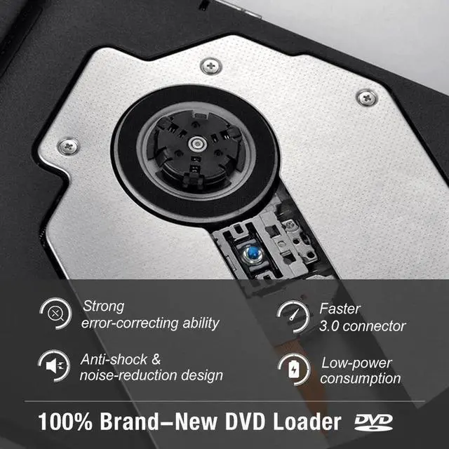 Alt view image 2 of 7 - Aluminum External DVD Drive for Laptop, Portable High-Speed USB-C&USB 3.0 CD Burner/DVD Reader Writer for PC Desktops, Compatible with Windows/Mac OSX/Linux, Silver
