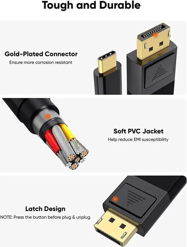 Alt view image 6 of 7 - Short USB4 Cable 0.5FT, Thunderbolt 4 Cable 40Gbps, 240W, 8K@60Hz, Compatible with Thunderbolt 3, Thunderbolt 4 and USB-C, 2Pack