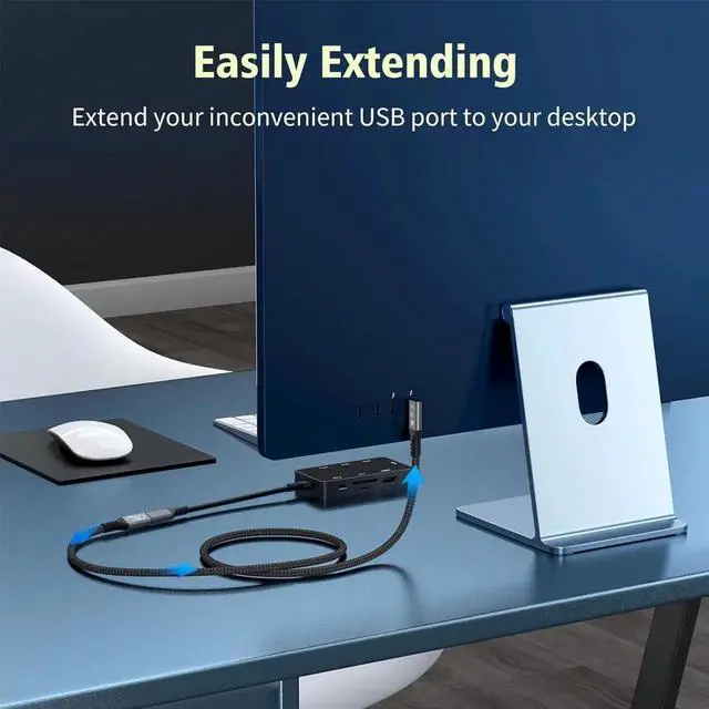 Alt view image 5 of 7 - USB4 8K Cable 0.5M Thunderbolt 4 USB 4 Type-c Male Bend to Female Extension Cable Ultra HD 8K@60Hz 100W Charging 40Gbps Data Transfer Compatible with External SSD eGPU
