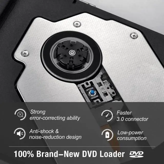 Alt view image 5 of 7 - Aluminum External CD DVD Drive USB 3.0 Type-C Portable DVD/CD ROM +/-RW Drive Burner Rewriter for Windows 10 Laptop Desktop PC, MacBook Pro/ Air, iMac Silver