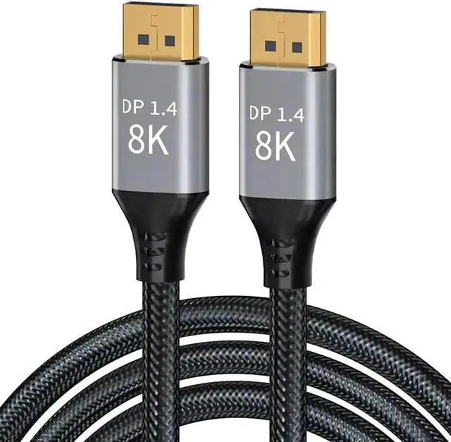 Main image of DisplayPort Cable 1.4, 10FT DP Cable, Ultra HD 8K@60Hz 4K@144Hz, High Speed 32.4Gbps HDCP 3D Slim and Flexible DP to DP Cable for HDTVs, Displays, Monitors, Graphics, PC