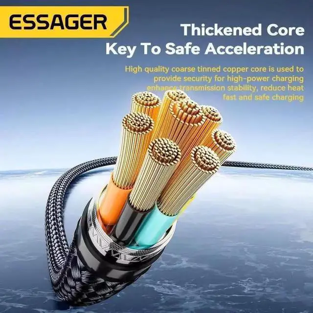 Alt view image 6 of 7 - 240W USB C Cable, Super Fast Charging 6.6ft, PD 100W PPS45W with LED Display Nylon Braided 5A E-Marker for MacBook, iPad, iPhone 16 15 Pro Max, Galaxy S24/S23 Ultra, Pixel and More