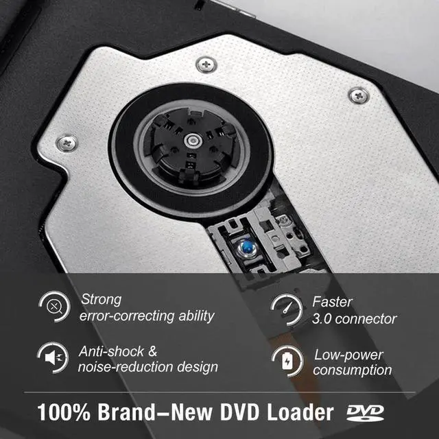 Alt view image 4 of 7 - Aluminum External DVD Drive for Laptop, USB 3.0 Portable Optical Slim CD/DVD Burner Player RW Drive Compatible with Desktop PC Windows XP/ 2003/ Vista/ 7/8, Linux, Mac os System (XD058, Silver)
