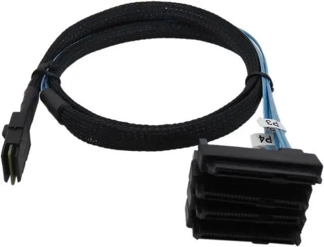 Alt view image 5 of 7 - Mini SAS 36 SFF-8087 to (4) SFF-8482 Connectors with SATA Power 1m