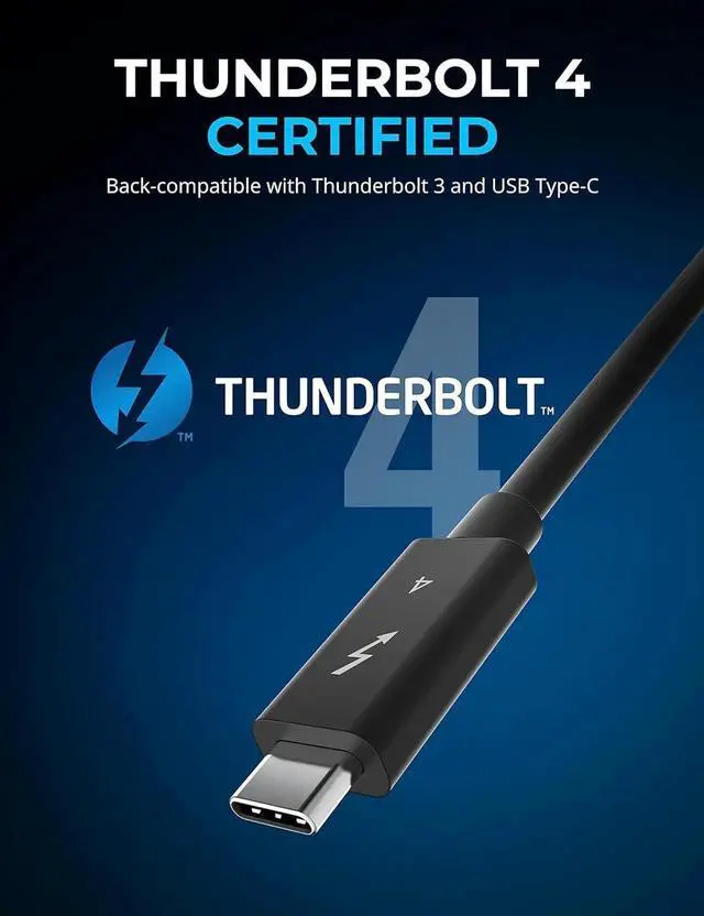 Alt view image 4 of 7 - Thunderbolt 4 Cable, 3.3 ft USB C to USB C Cable, 240W Charging, 40Gbps Data Transfer, Supports 8K/4K Displays, for iPhone 16 Series, MacBook Air, iPad, Sam-sung (Thunderbolt 4-Certified)