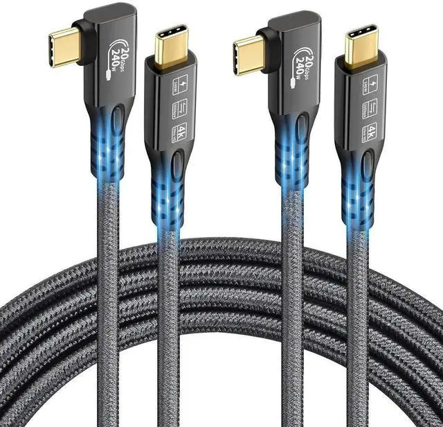 Main image of 20Gbps USB C 3.2 Extension Cable,16.5FT 90 Degree USBC 3.2 Gen2 Type-c Male to Female Extender Cable 4K@60Hz 240W Charging 20Gbps Data Transfer with External SSD eGPU