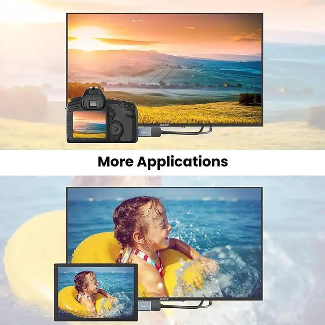 Alt view image 6 of 7 - Mini HDMI Adapter 3 Pack, Mini HDMI Male to Standard HDMI Female Aluminum Shell Adapter, Support 4K 3D for Raspberry Pi Zero W, DSLR Camera, Graphics Video Card, Camcorder, Laptop, Tablet