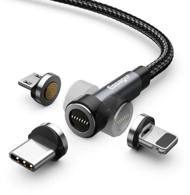 Main image of Magnetic Charging Cable 4 Pack(3.3/3.3/6.6/6.6ft), Fast Charging & 480Mbps Data Transfer, CarPlay, 540°Rotation, Universal Compatibility, USB C Type-C Micro