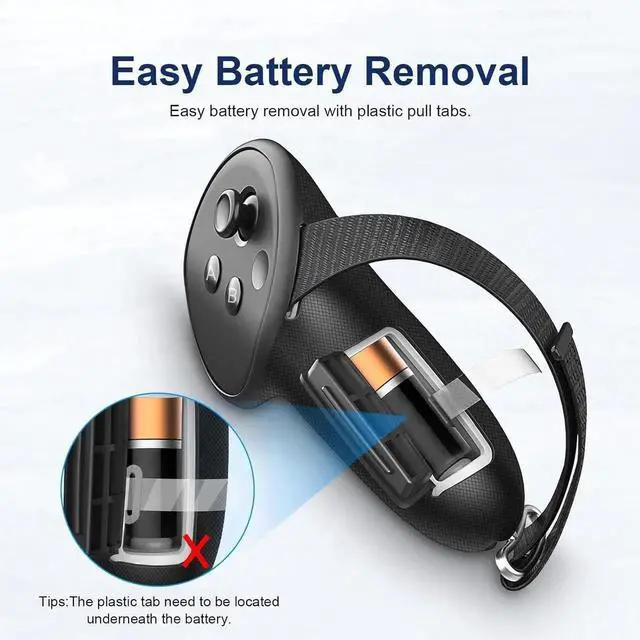 Alt view image 6 of 7 - VR Controller Grips Compatible with Oculus/Meta Quest 3S / Quest 3 Accessories, Non-Slip Handle Cover Hand Strap with Battery Opening Cover (Not for Charging Dock)