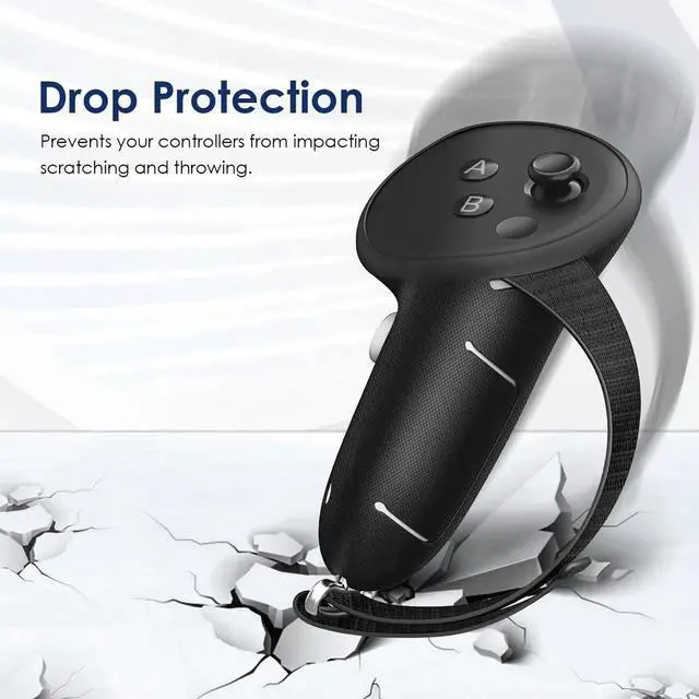 Alt view image 5 of 7 - VR Controller Grips Compatible with Oculus/Meta Quest 3S / Quest 3 Accessories, Non-Slip Handle Cover Hand Strap with Battery Opening Cover (Not for Charging Dock)
