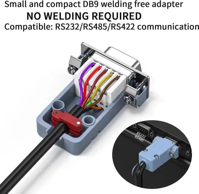 Alt view image 5 of 7 - 5Pack DB9 Breakout Connector Female, RS232/RS485 Serial adapters,D-SUB 9-pin Female to ScrewTerminal Connector Signal Module with Shell