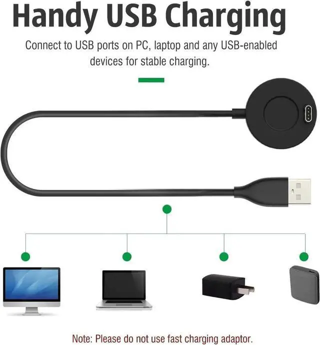 Alt view image 5 of 6 - Charger Compatible with Garmin Fenix 5/5S/5X, Fenix 6/6S/6X, Fenix 7/7S/7X Charger Charging Stand, Charging Dock Station Cradle Holder Accessory with 1m USB Cable for Vivoactive 3/4 Smartwatch