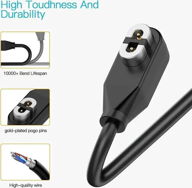 Alt view image 3 of 7 - 2 Pack Compatible for Shokz Charging Cable,Magnetic Charger Cord Compatible for Aftershokz Aeropex AS800,Shokz OpenRun Pro,OpenRun,OpenRun Mini,OpenComm Bone Conduction Headphones