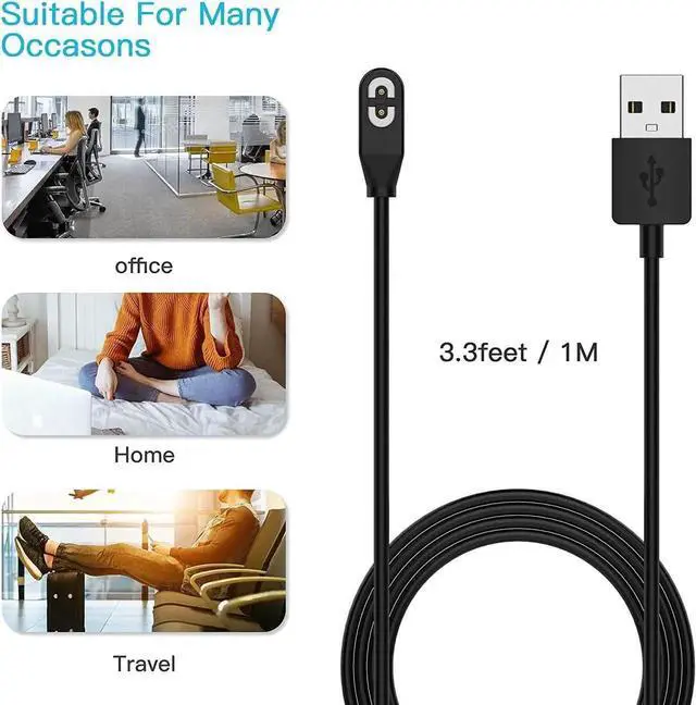 Alt view image 2 of 7 - 2 Pack Compatible for Shokz Charging Cable,Magnetic Charger Cord Compatible for Aftershokz Aeropex AS800,Shokz OpenRun Pro,OpenRun,OpenRun Mini,OpenComm Bone Conduction Headphones