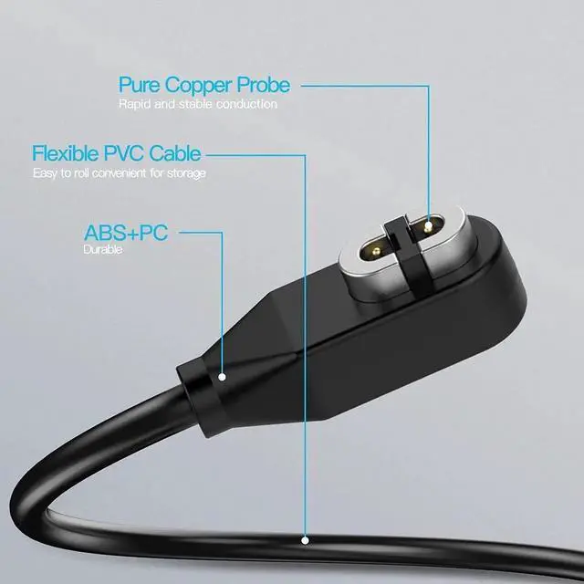 Alt view image 7 of 7 - 2 Pack Compatible for Shokz Charging Cable,Magnetic Charger Cord Compatible for Aftershokz Aeropex AS800,Shokz OpenRun Pro,OpenRun,OpenRun Mini,OpenComm Bone Conduction Headphones