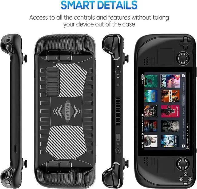 Alt view image 4 of 7 - Upgraded Protective Case for Steam Deck with Screen Protector Soft TPU Protector Cover Accessories Kit with Anti-Collision Easy In Standallation Design