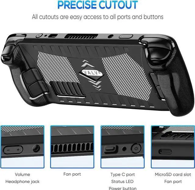 Alt view image 7 of 7 - Upgraded Protective Case for Steam Deck with Screen Protector Soft TPU Protector Cover Accessories Kit with Anti-Collision Easy In Standallation Design