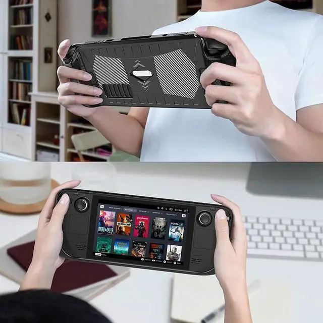 Alt view image 5 of 7 - Upgraded Protective Case for Steam Deck with Screen Protector Soft TPU Protector Cover Accessories Kit with Anti-Collision Easy In Standallation Design