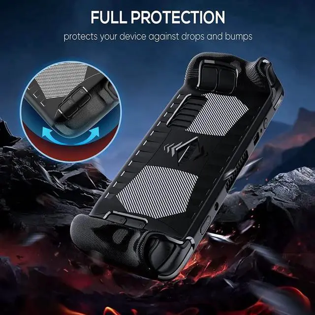 Alt view image 6 of 7 - Upgraded Protective Case for Steam Deck with Screen Protector Soft TPU Protector Cover Accessories Kit with Anti-Collision Easy In Standallation Design
