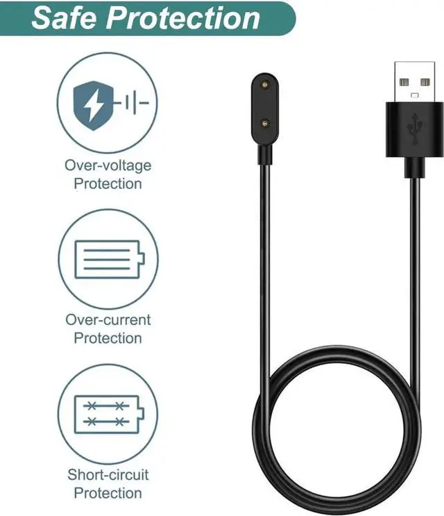Alt view image 4 of 6 - Charger for Huawei Band 9/8/7/6, Watch Fit/Fit 2/Fit 3/Fit Mini/4X/4Pro, Honor Band 7/6, Watch ES, Replacement Charging Cable (3.3ft/1m)