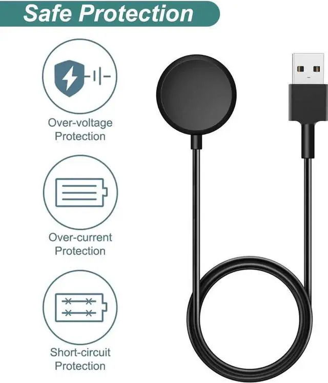Alt view image 5 of 7 - Charger for Google Pixel Watch, Repalcement USB-A Charging Cable with 3.3ft Cord for Google Pixel Watch Gen 1st Black