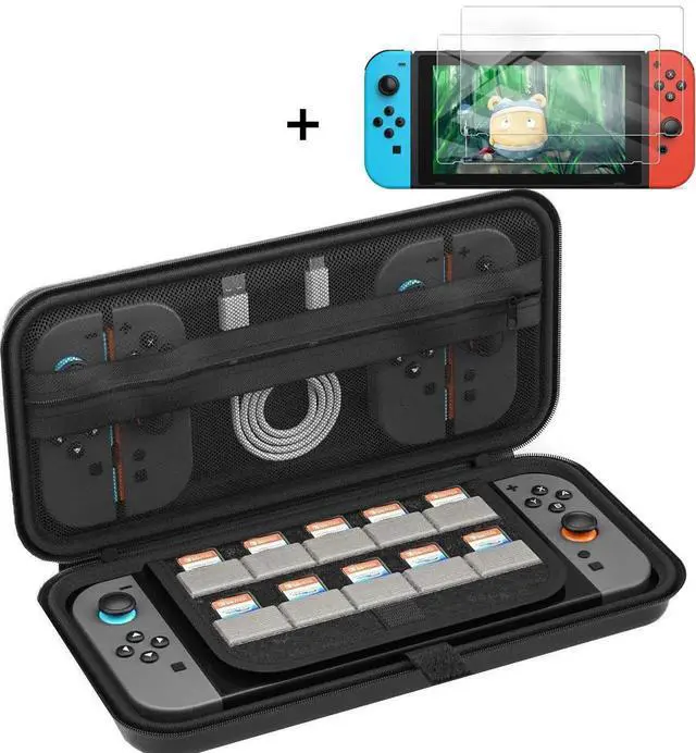 Main image of Travel Carrying Case for Nintendo Switch 2 2025, Nintendo Switch 2 Carrying Case with 2 Packs Screen Protector 10 Game Cartridges and Pocket for Switch 2 Accessories