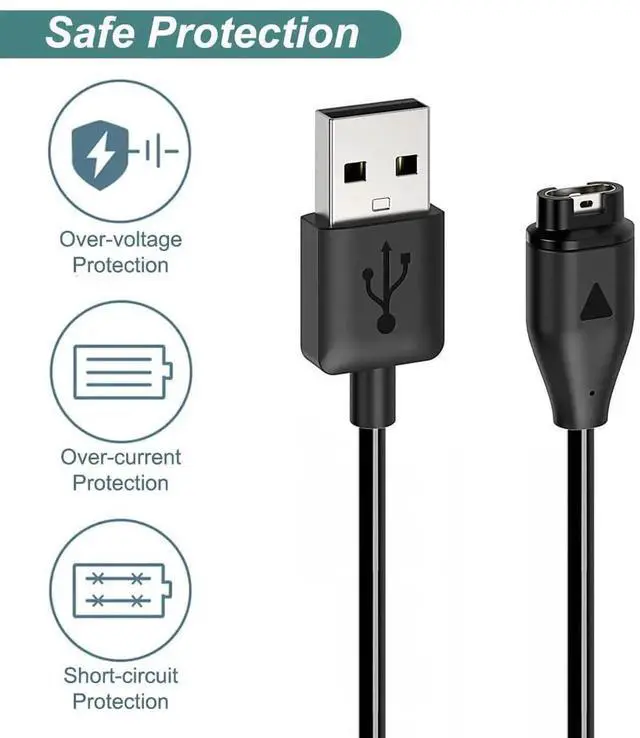 Alt view image 3 of 6 - 2 Packs Charger for Garmin Venu/Venu Sq/Venu 2/Venu 2 Plus/Venu 2S/Venu Sq 2/Venu 3/Venu 3S, Replacement Charging Cable Cord