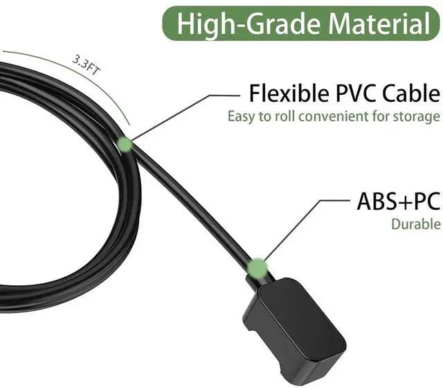 Alt view image 7 of 7 - 2 Pack Compatible with Sumsung Galaxy Fit 3 Charger, 3.3FT Replacement USB A Magnetic Charging Cable Cord for Galaxy Fit 3 Smartwatch