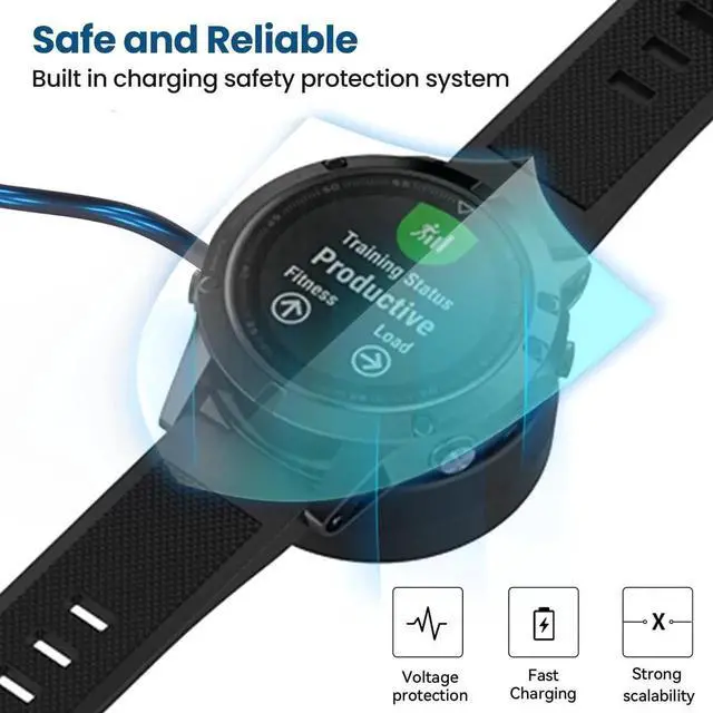 Alt view image 6 of 6 - 2-Pack Charger Compatible with Garmin Approach S62 S42 S40 S12 S10 S50 S60 S70, Fenix 8 7 6 5, Vivoacive 5 4 3, Venu 3 2 Charger Dock, Replacement Portable Charging Dock Station + USB Cable