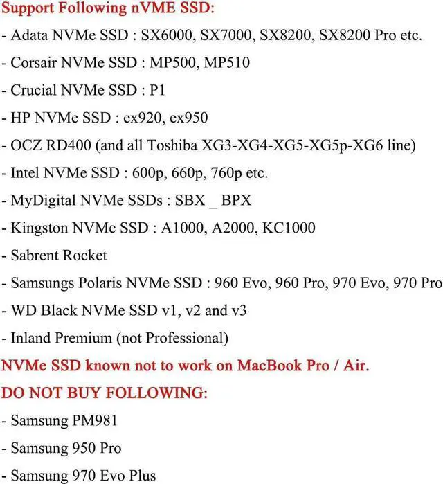 Alt view image 3 of 7 - M.2 NVME MacBook SSD Convert Adapter for Upgraded MacBook Air Pro Retina Mid 2013-2017 AHCI SSD Upgraded Kit for A1465 A1466 A1398 A1502