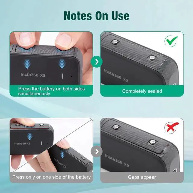 Alt view image 5 of 7 - Replacement Insta360 X3 Battery 1800mAh 2-Pack and Dual Slot USB Fast Charger Hub Compatible with Insta360 X3 Action Camera