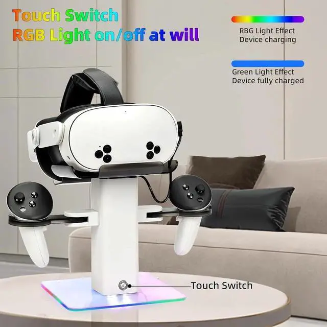 Alt view image 6 of 7 - Charging Dock for MetaQuest 3S, Vertical Charging Stand, Compatible for Quest 3S/Quest 3/Quest 2 VR Controller Holder