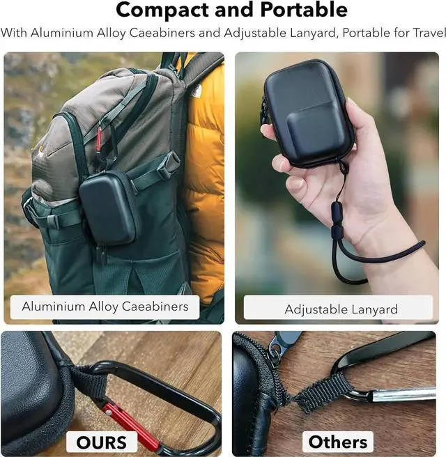Alt view image 5 of 7 - Accessories for GoPro Hero 13 Black, PU Mini Carrying Case, Silicone Sleeve Rubber Protective Case, Replacement Battery Side Cover, Lens Cap & Screen Protectors for Go Pro 13 Accessories Kit