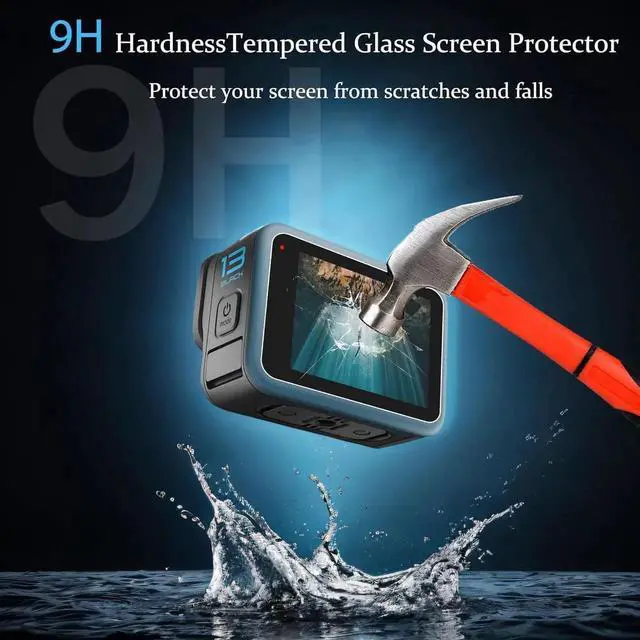 Alt view image 7 of 7 - 10 PCS Hero 13 Screen Protector Fit for GoPro Hero 13 Black, 9H Ultra Clear Tempered Glass Screen Only for Go Pro Hero 13 Accessories, Screen Protector & Silicone Lens Protective Cover