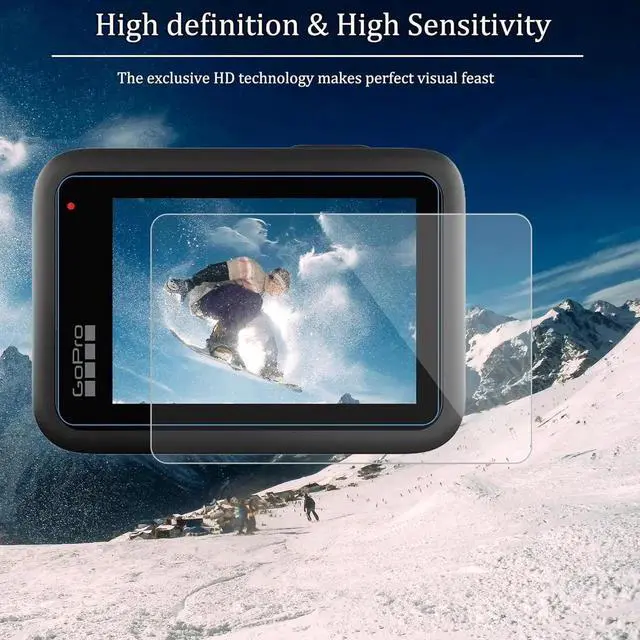 Alt view image 4 of 7 - 10 PCS Hero 13 Screen Protector Fit for GoPro Hero 13 Black, 9H Ultra Clear Tempered Glass Screen Only for Go Pro Hero 13 Accessories, Screen Protector & Silicone Lens Protective Cover