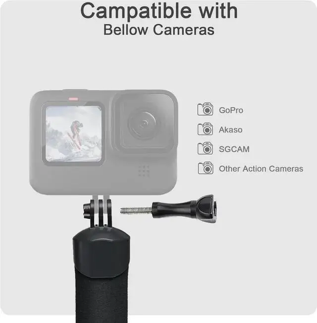 Alt view image 5 of 7 - 148FT/40M Underwater Waterproof Protective Case Shell Compatible for GoPro Hero 2018/7/6/5 Black,Monopod Floating Hand Grip Selfie Stick for Go Pro Hero7 Hero6 Hero5 Black Accessories Kit