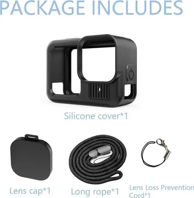 Alt view image 2 of 7 - Silicone Case Suitable for GoPro Hero 13 Black, Silicone Rubber Soft Case Protector Cover with Lens Cover Cap Lanyard Accessories Bundle Kit for Hero 13 Black Action Camera