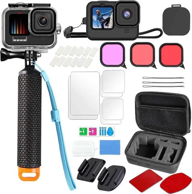 Main image of Accessories Kit for GoPro Hero 13 Black 60M Waterproof Housing Case with Underwater Float Handle Silicone Sleeve Lens Cap Screen Protectors Dive Filters Anti-Fog Inserts Carrying Case