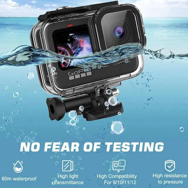 Alt view image 5 of 7 - Accessories Kit for GoPro Hero 13 Black 60M Waterproof Housing Case with Underwater Float Handle Silicone Sleeve Lens Cap Screen Protectors Dive Filters Anti-Fog Inserts Carrying Case
