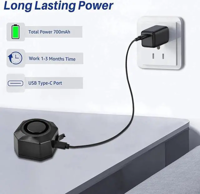 Alt view image 2 of 6 - Bike Alarm USB Rechargeable with Mount, Motorcycle Alarm with Remote Motion,Wireless Bicycle Anti Theft System,Waterproof Vibration Alarm for Ebike Electric Bike Scooter Car