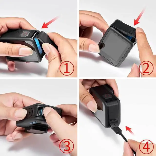 Alt view image 4 of 7 - Protective Accessories Kit Frame Mount Housing Case Compatible with Go Pro Hero 13/12/11/10/9 Black, Vlog Cage with Cold Shoe Adapter &Side Cover&Lens Caps&Quick Pull Movable Socket and Screw