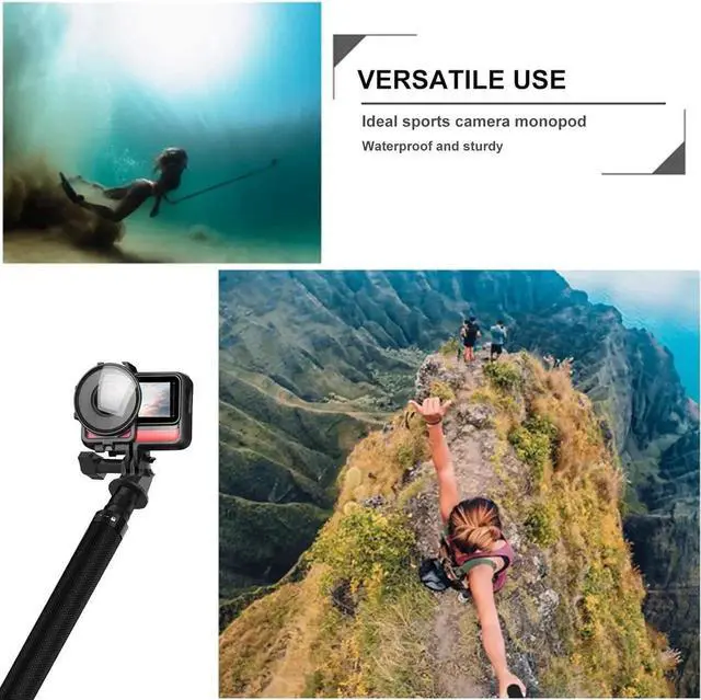 Alt view image 5 of 6 - Selfie Stick Pole Long for GoPro Hero 12 Insta360 (150cm/59 inch), Underwater Waterproof Carbon Fiber Extension Handheld Monopod for Go Pro Max Mini Hero 11 10 9 8 7, Insta 360, DJI Action, AKASO