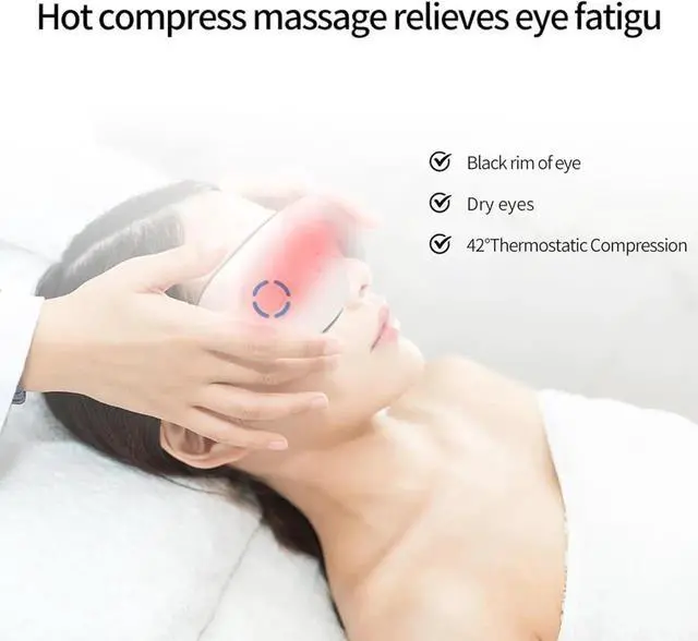 Alt view image 3 of 7 - Eye Massager with Heat, Heated Eye Mask with Bluetooth Music, Massages Eye Muscles, Eye Care Gift with 5 Massage Modes and 180° Folding Design, Gifts for Friend, Mom and Dad