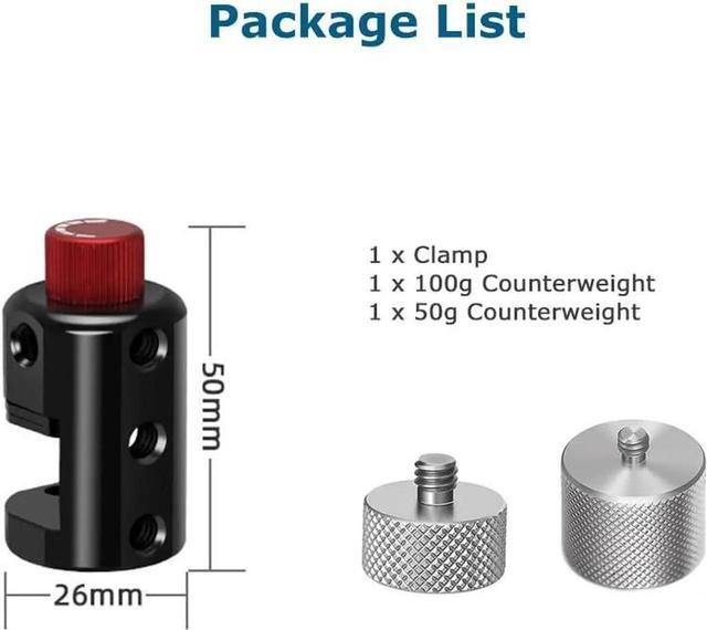Alt view image 2 of 7 - Universal Gimbal Counterweight Kit with Balance Weight Mounting Clamp and 50g+100g Counterweights for DJI Ronin S/SC/RS2/RSC2/RS3/RSC3,Zhiyun Weebill S Crane Gimbals