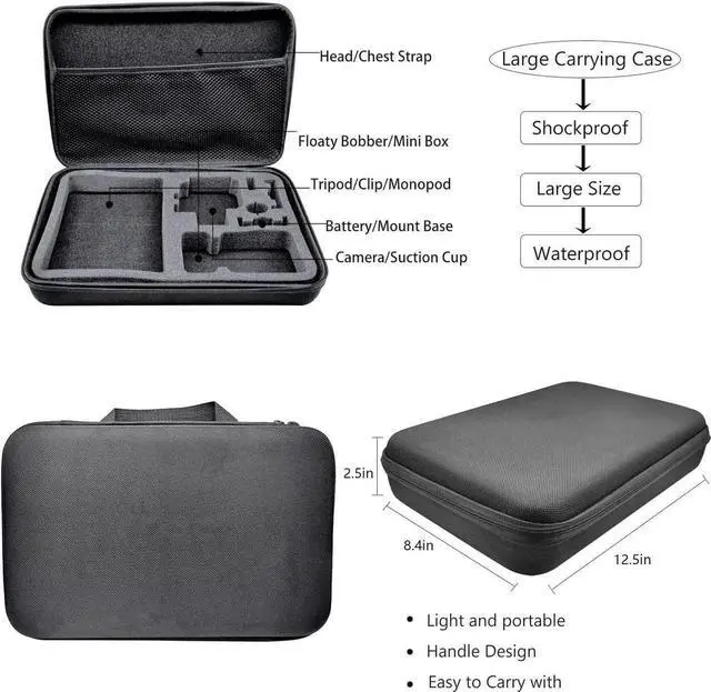 Alt view image 2 of 7 - Accessories Kit for Gopro Hero 12 11 10 9 Black Accessory Bundle Waterproof Housing Case Filter Silicone Protector Lens Screen Tempered Glass Head Chest Strap Mount Set for Gopro12 HERO11