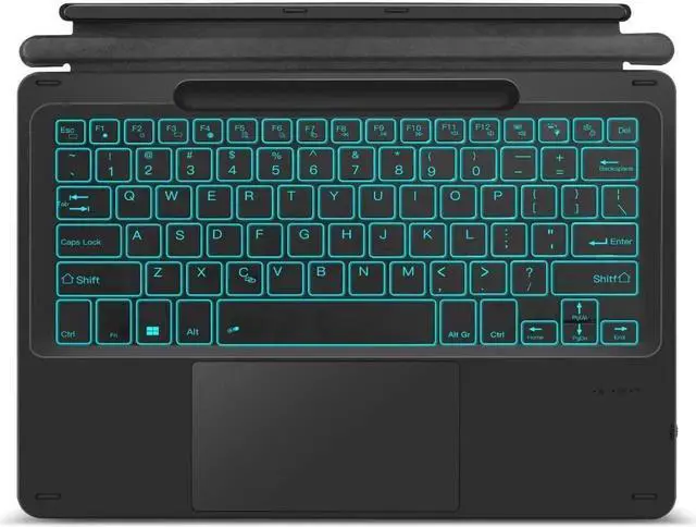 Main image of Type Cover for 13 inch Microsoft Surface Pro 10 / Pro 9 / Pro 8 / Pro X Wireless Thin Bluetooth Keyboard with Trackpad, 7 Colors Backlit Pencil Holder