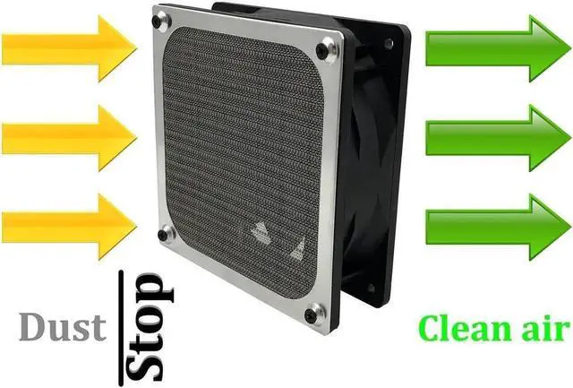 Alt view image 5 of 7 - 4 Pack 120mm Computer Fan Filter Grills with Screws Ultra Fine Aluminum Mesh