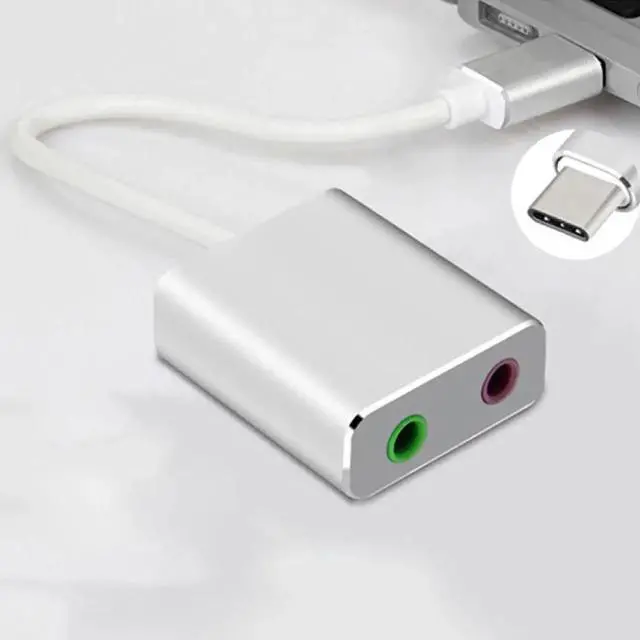 Alt view image 2 of 4 - 7.1 External USB Sound Card Type C / USB to 3.5mm Jack USB Audio Adapter Earphone Micphone for Macbook Computer Laptop PC